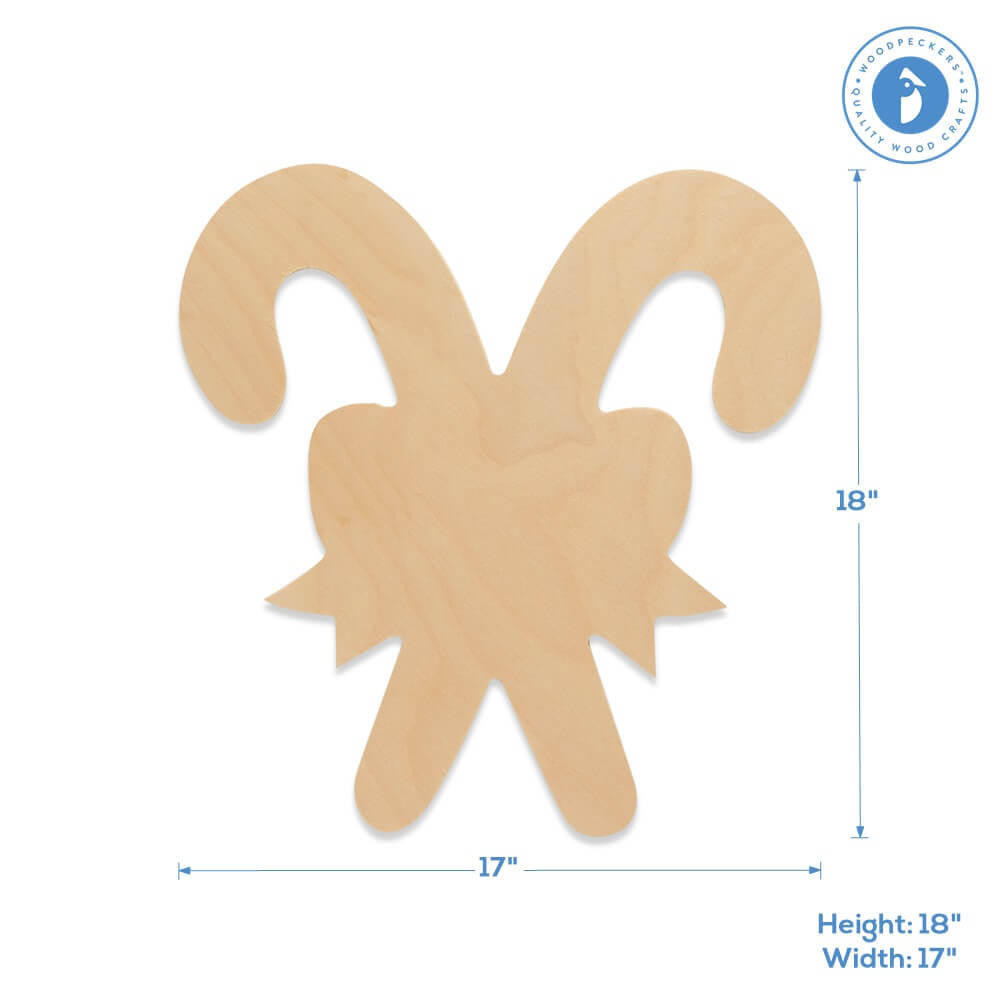 Double Candy Cane Cutout Jumbo 18"L x 17"W