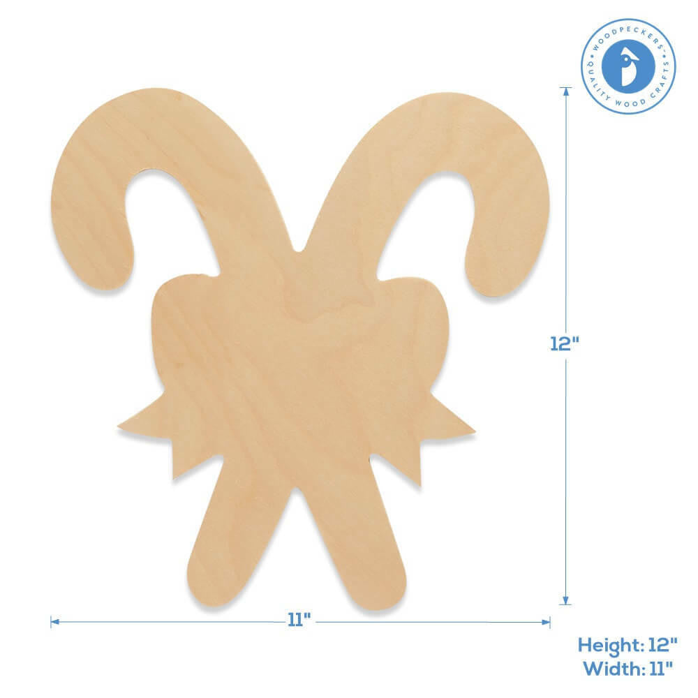 Double Candy Cane Cutout Large 12"L x 11"W