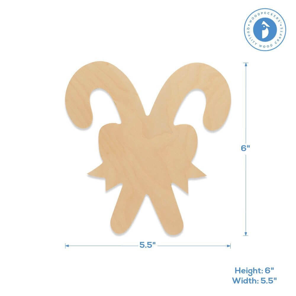 Double Candy Cane Cutout Small 6"L x 5.5"W