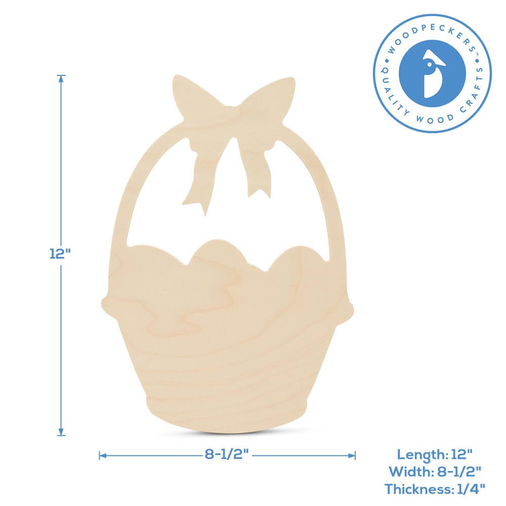 Woodpeckers Crafts Easter Basket Cutout, 12”