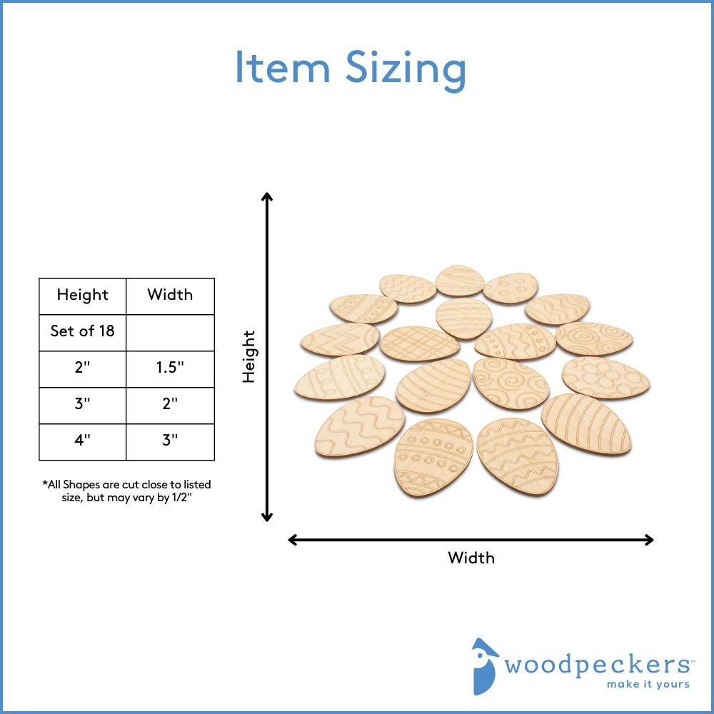 Easter Egg Cutouts with Detail, Set of 18