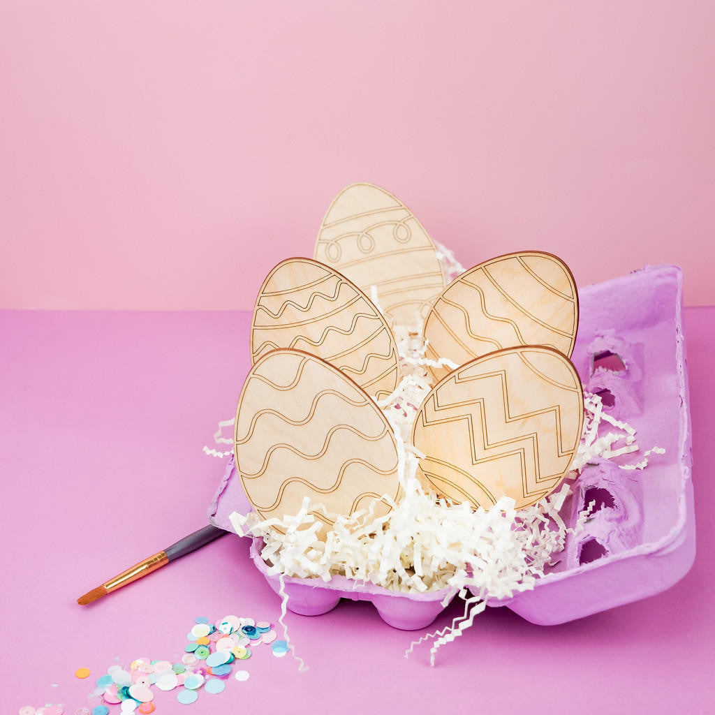 3" Easter Egg Cutouts with Detail, Set of 18