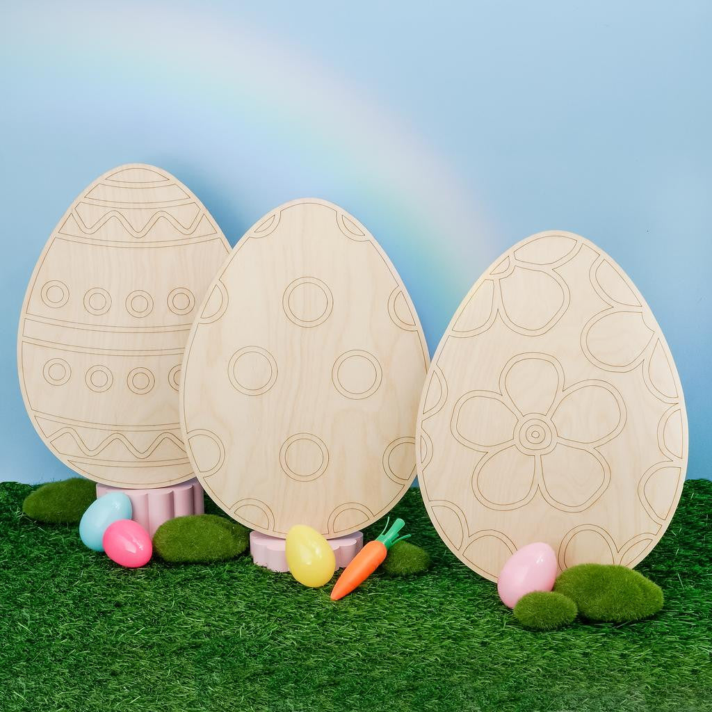 Easter Egg with Boho Etched Pattern
