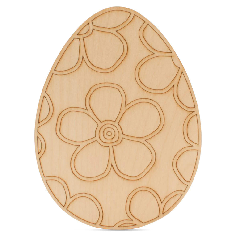 10" Easter Egg with Floral Etched Pattern