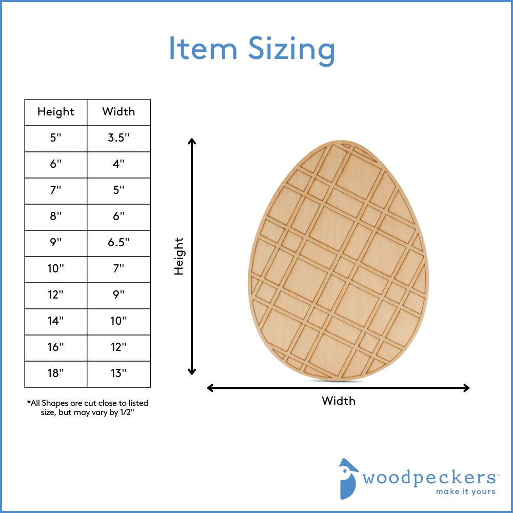 Woodpeckers Crafts Easter Egg with Plaid Etched Pattern