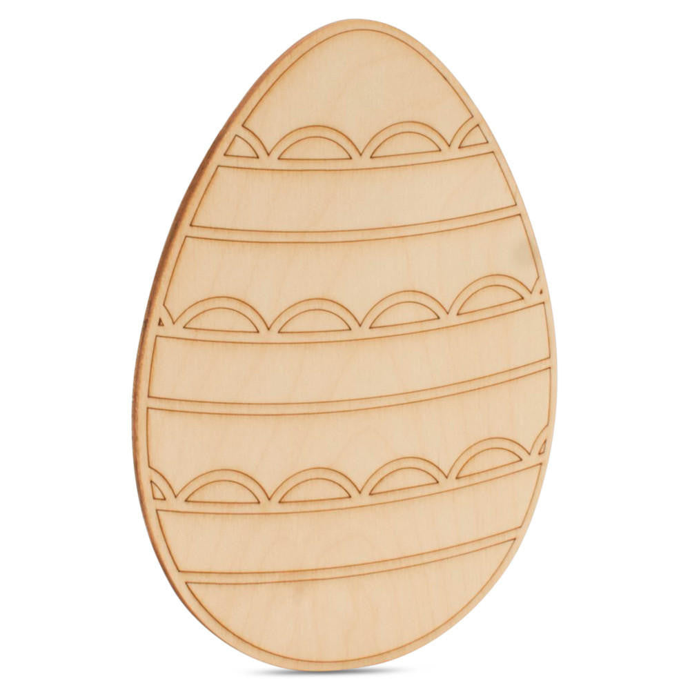 7" Easter Egg with Scalloped Etched Pattern