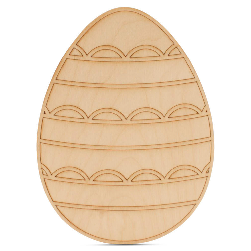 12" Easter Egg with Scalloped Etched Pattern