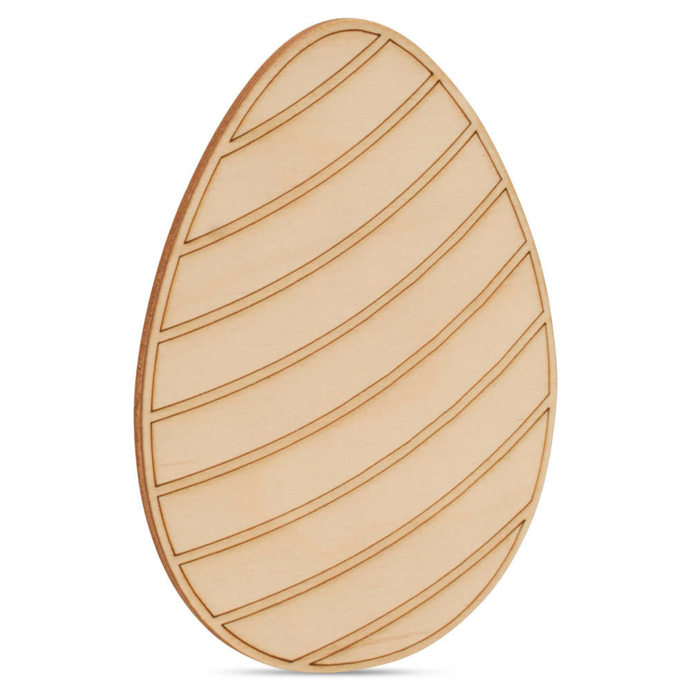 Woodpeckers Crafts Easter Egg with Striped Etched Pattern