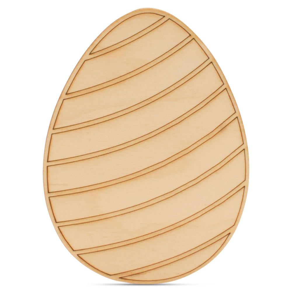 8" Easter Egg with Striped Etched Pattern