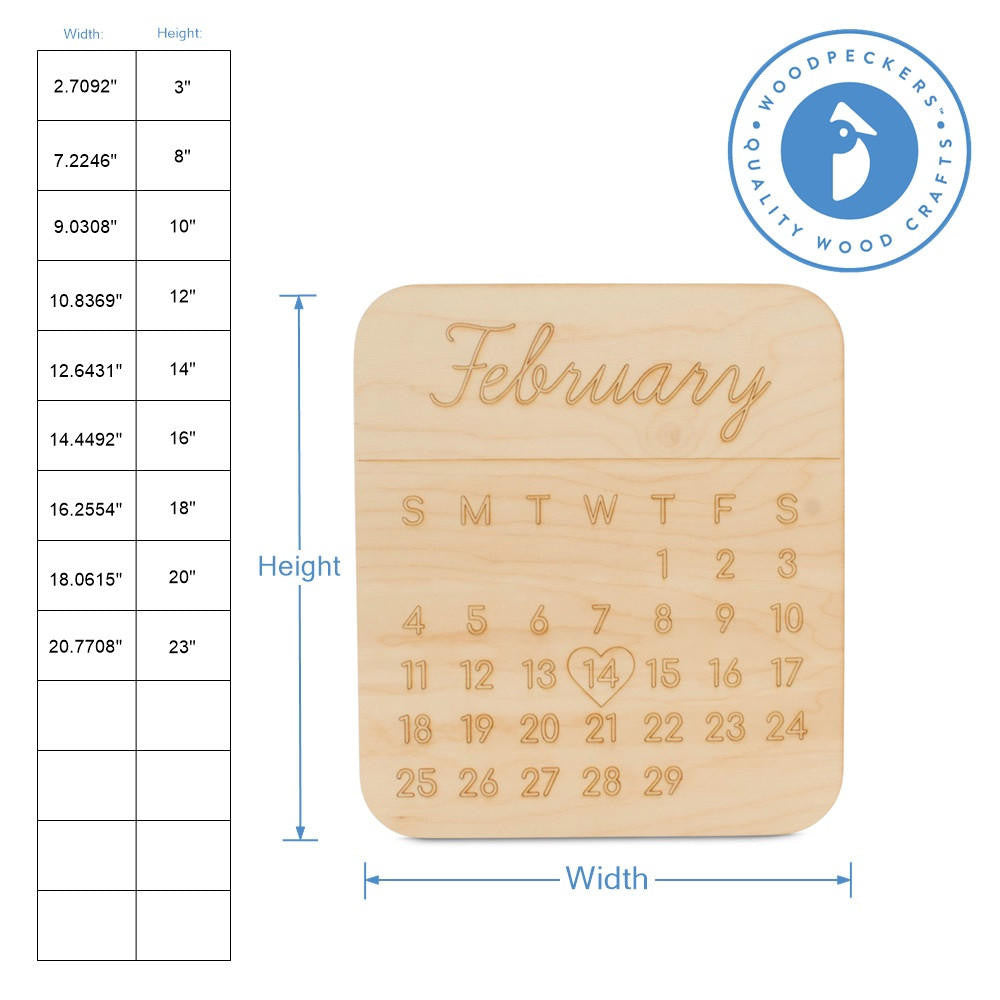February Calendar Cutout