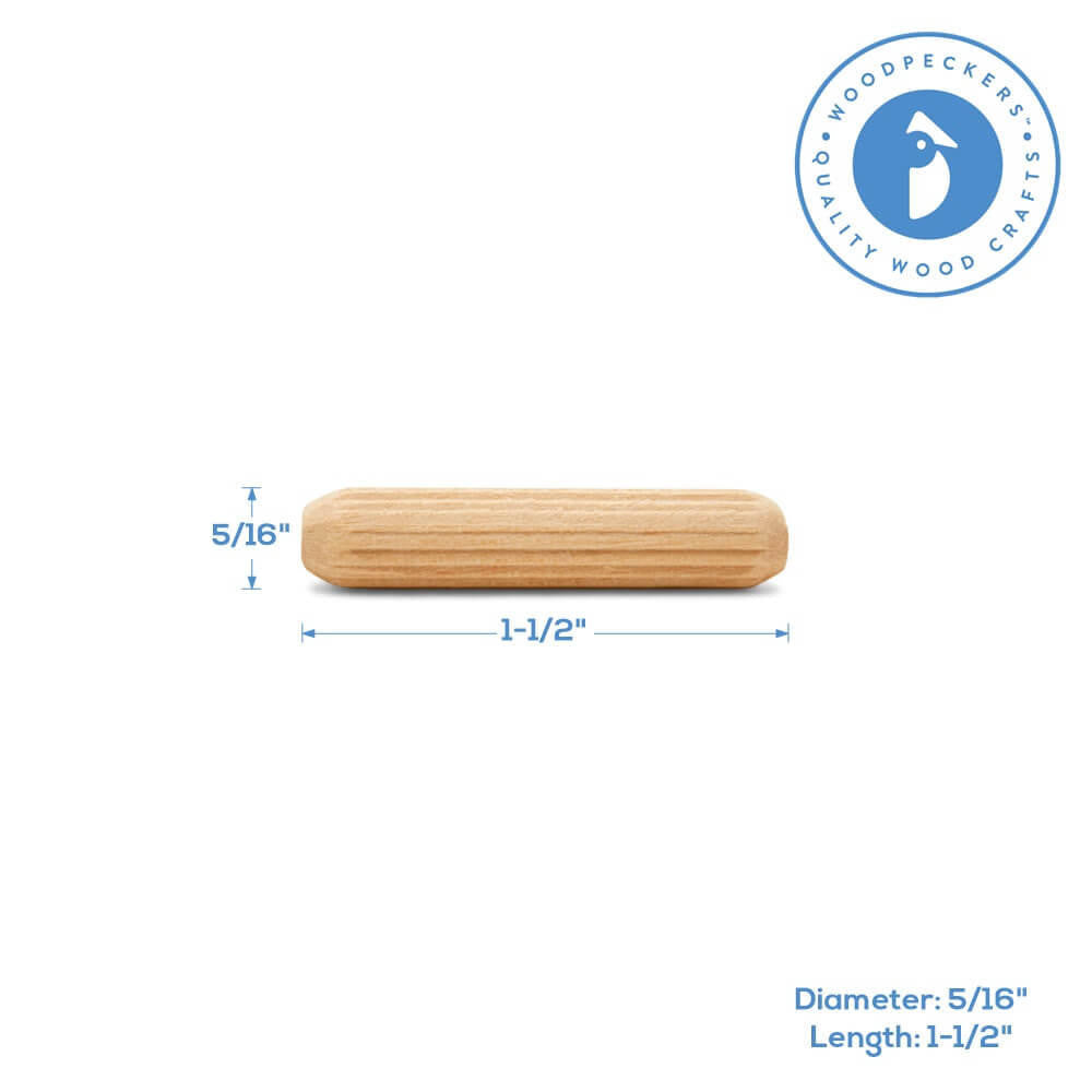 Fluted Dowel Pin, 1-1/2" x 5/16"