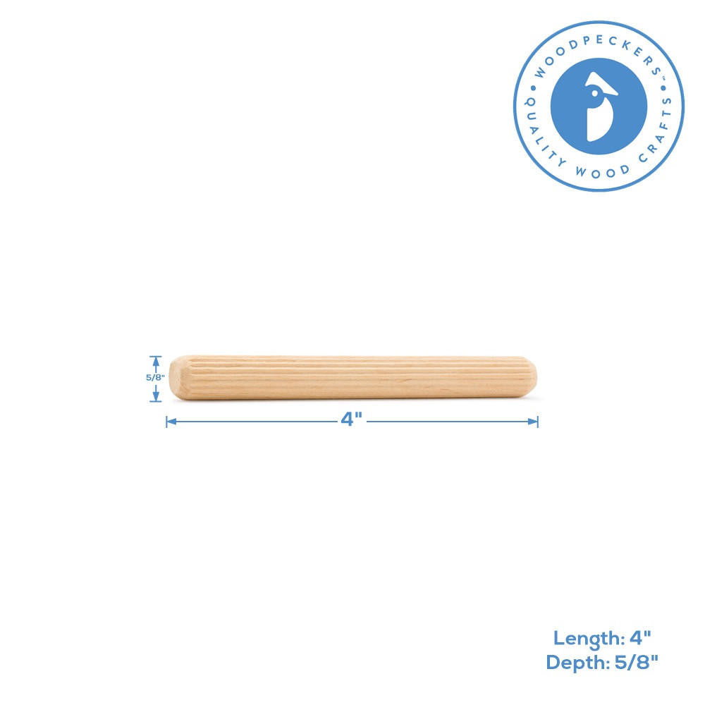Fluted Dowel Pin, 4" x 5/8"
