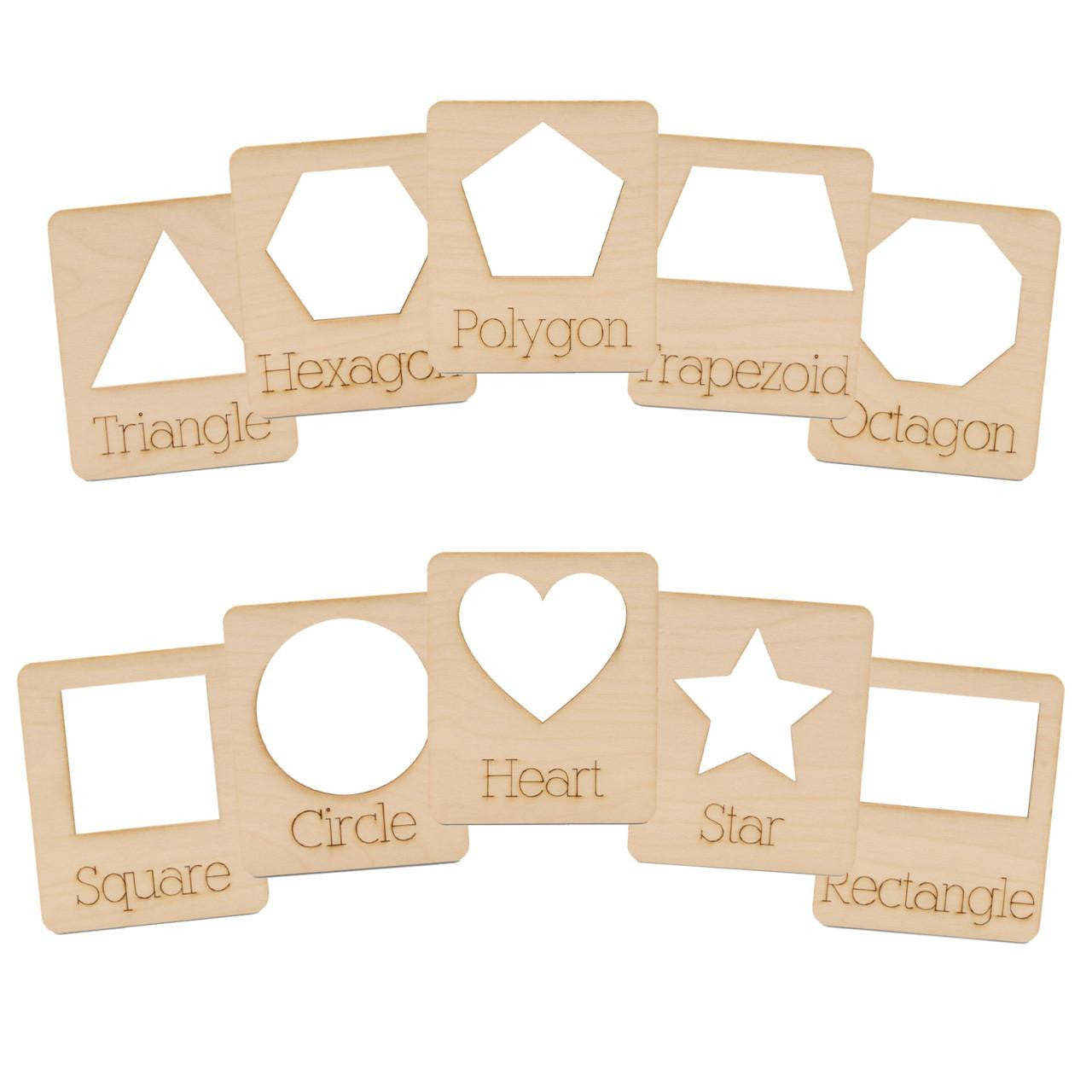 Woodpeckers Crafts Geometric Stencil Flashcards, Set of 10