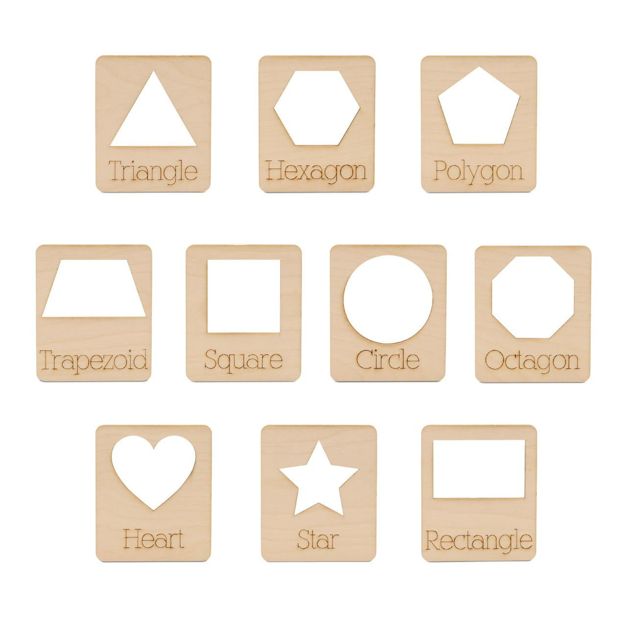 Woodpeckers Crafts Geometric Stencil Flashcards, Set of 10