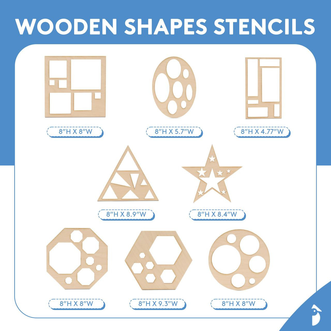 Woodpeckers Crafts Geometric Stencils, Set of 8