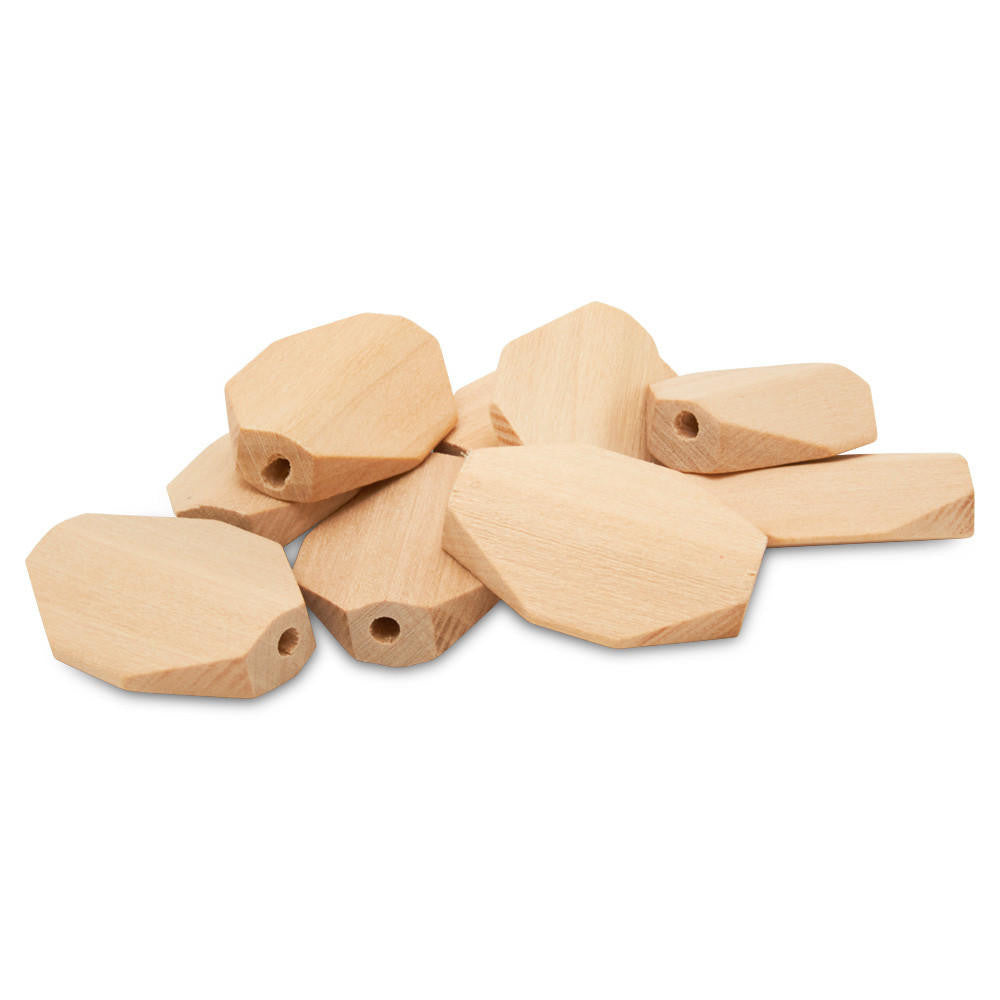 Woodpeckers Crafts Geometric Wooden Bead, 1”