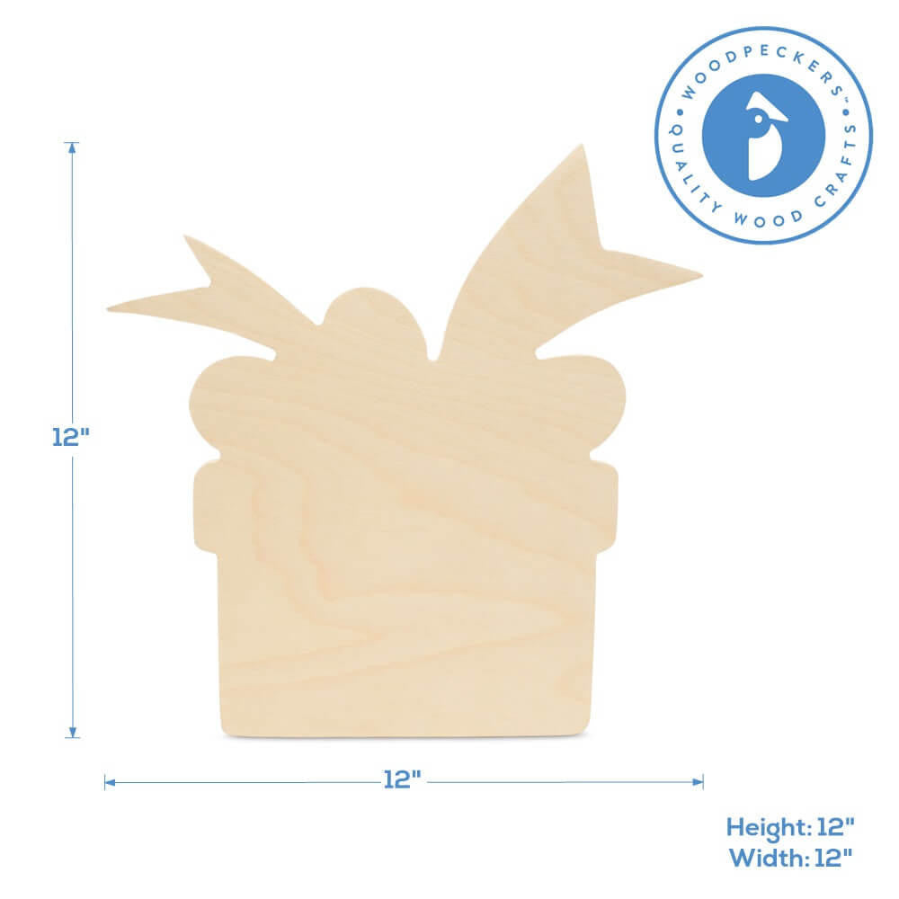 Woodpeckers Crafts Gift Box Cutout, Large 12" x 12"