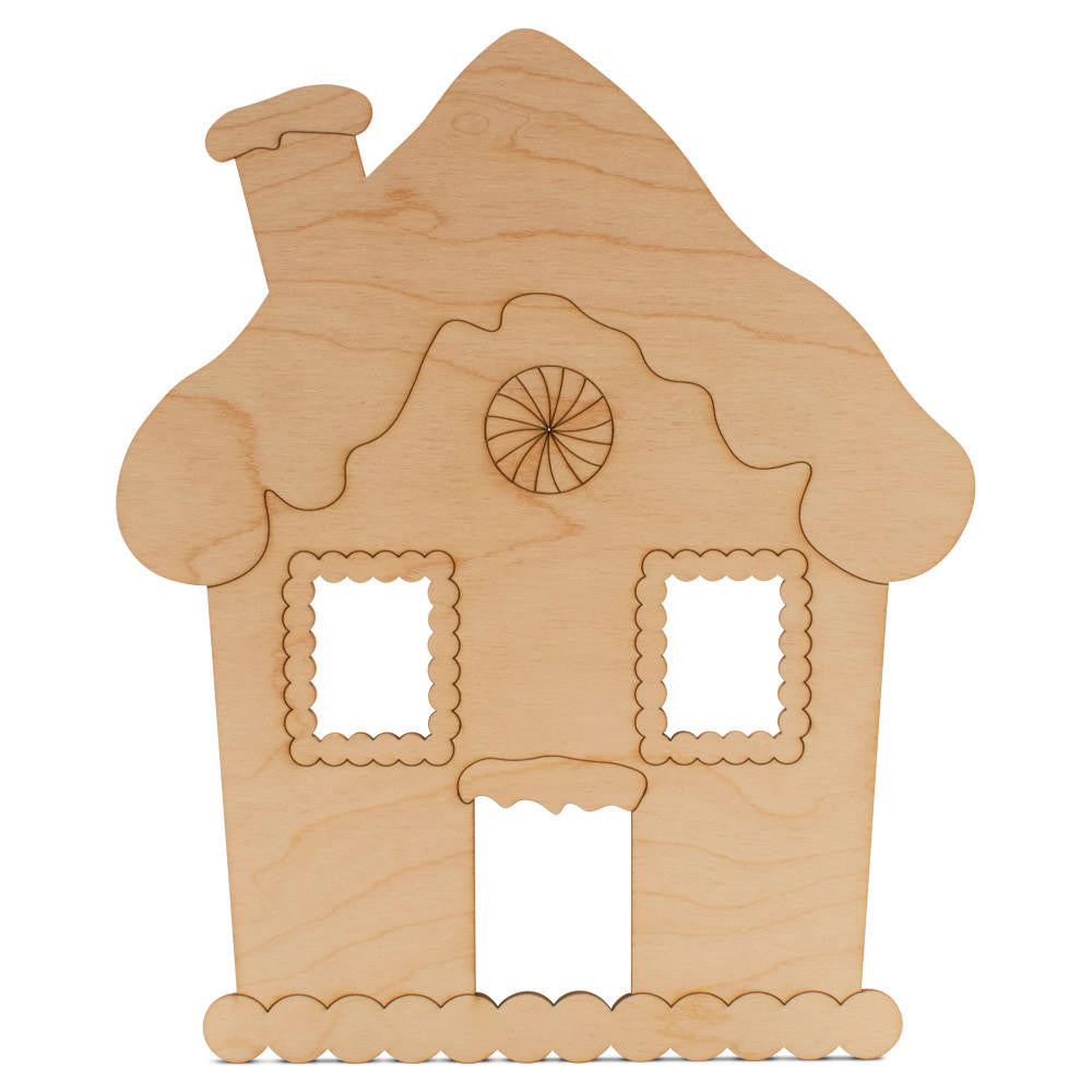 Woodpeckers Crafts Gingerbread House Cutout (Open Windows)