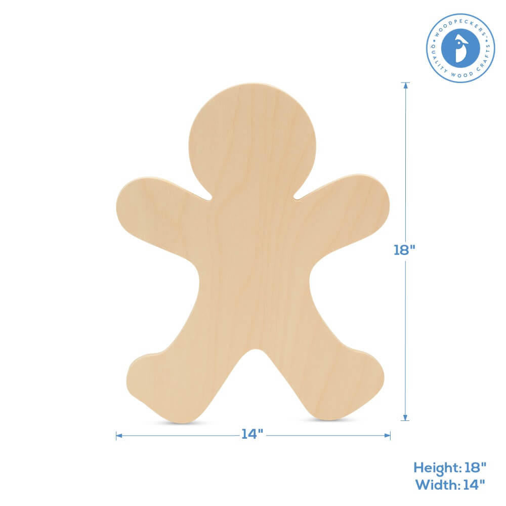 Gingerbread Man Cutout Jumbo 18"L x 14"W