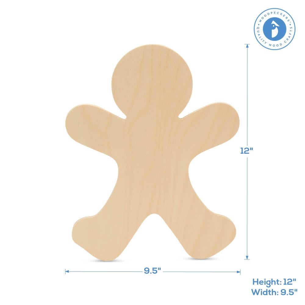 Gingerbread Man Cutout Large 12"L x 9.5"W