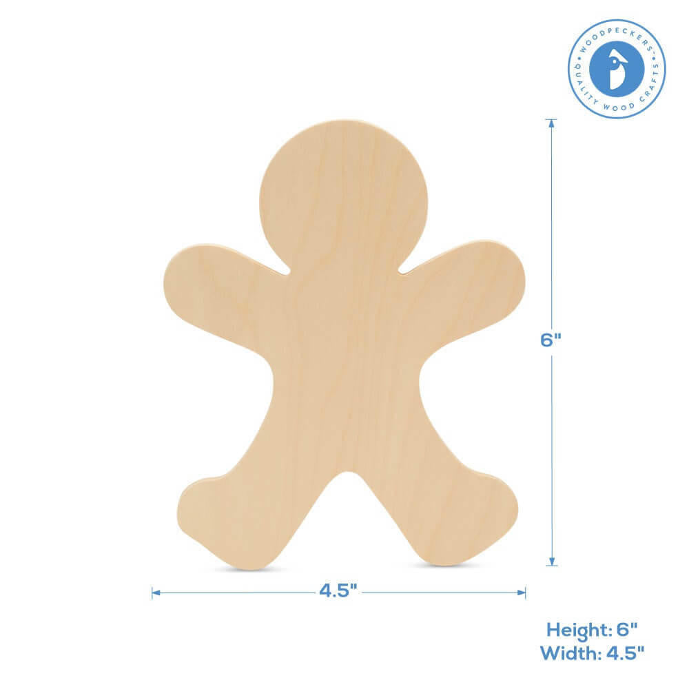 Gingerbread Man Cutout Small 6"L x 4.7"W