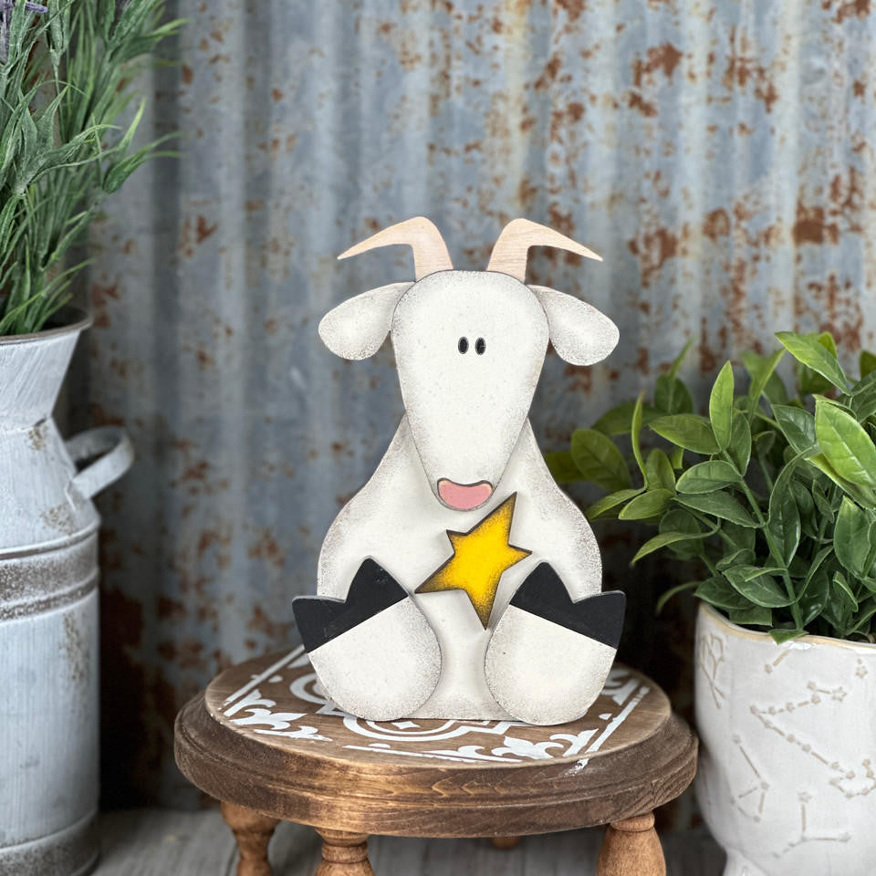 Woodpeckers Crafts Goat Shelf Sitter by Pickitz