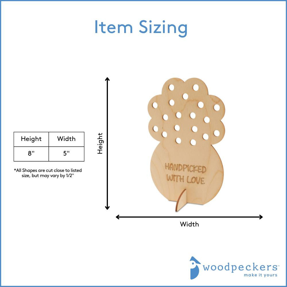 "Handpicked with Love" Standing Flower Pot with Holes for Flowers Cutout