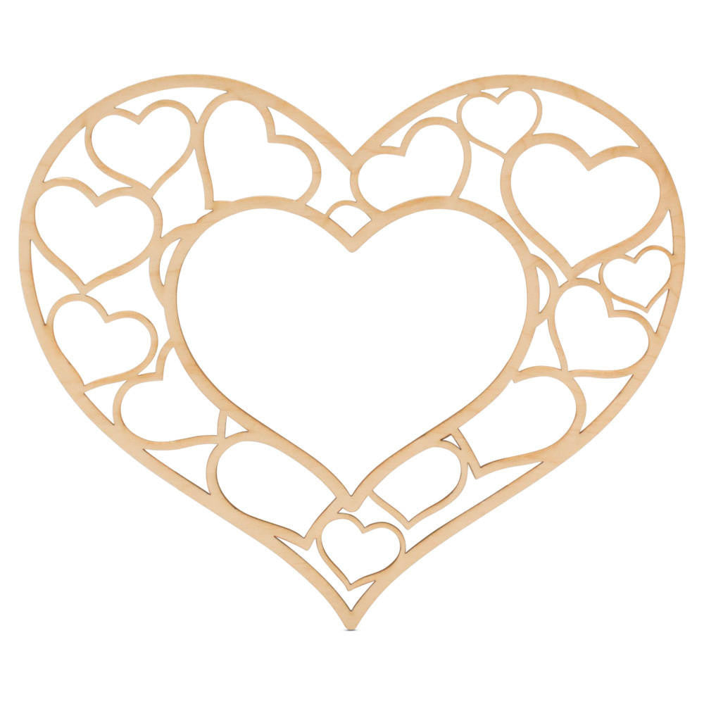 8" Heart Frame with Border of Mini Hearts