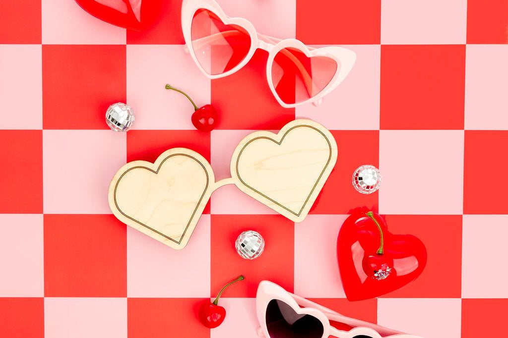 Woodpeckers Crafts Heart-Shaped Sunglasses Cutout