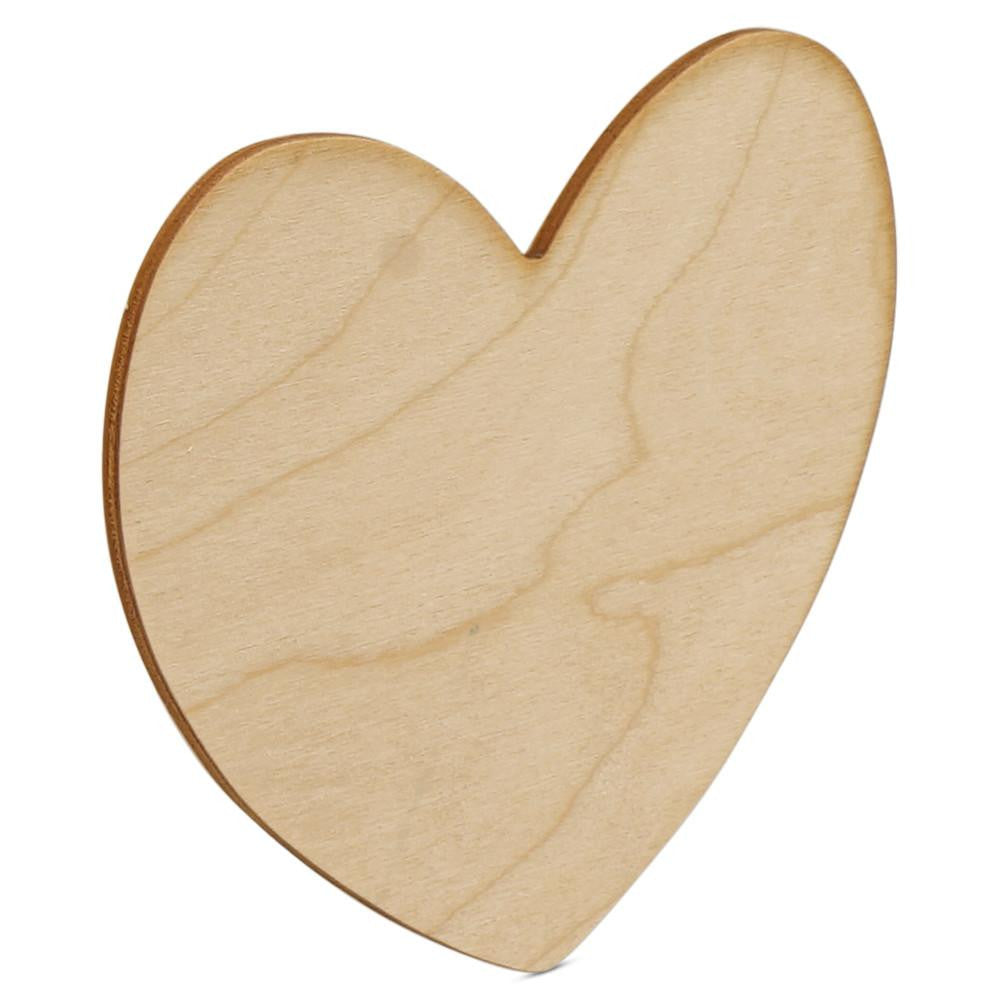 Heart Wooden Cutout, 5” x 5-½" x 1/8”