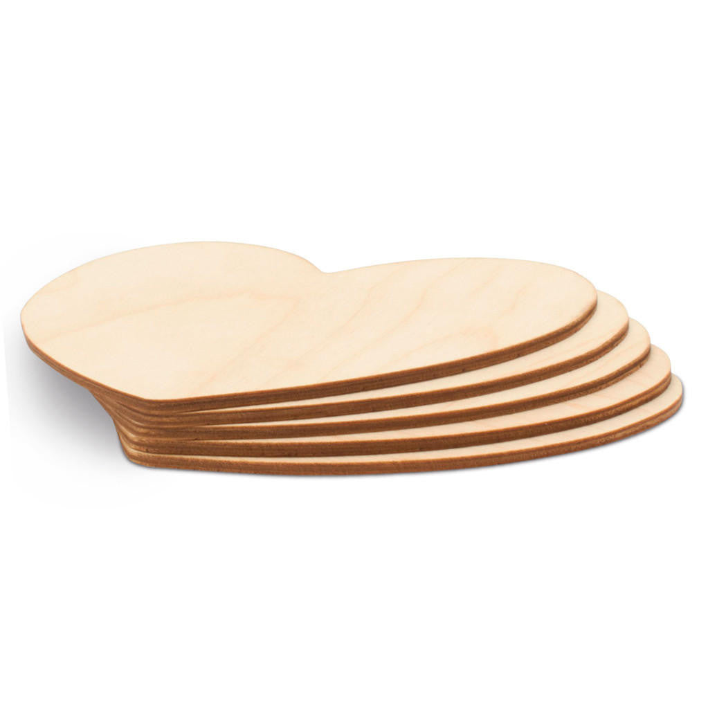 Heart Wooden Cutout, 5” x 5-½" x 1/8”