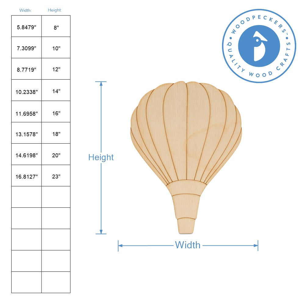 Hot Air Balloon Cutout with Detail