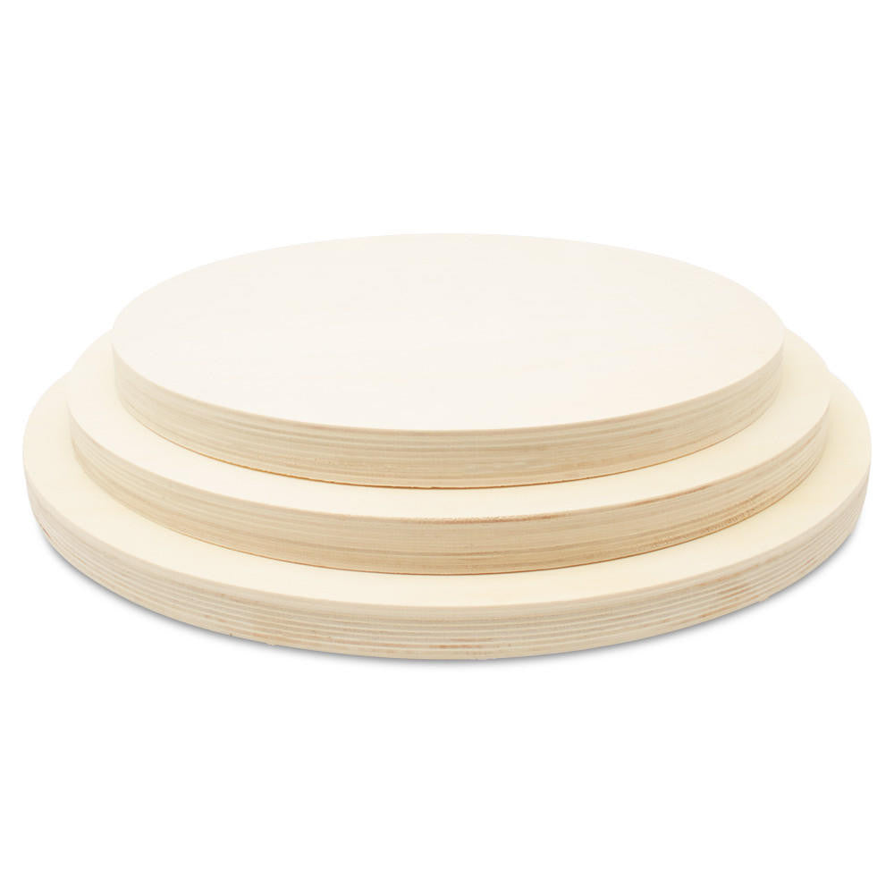 Large Round Cradled Canvas, Set of 3