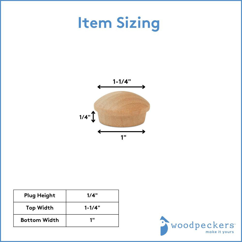 Maple Button Plug, Standard, 1"