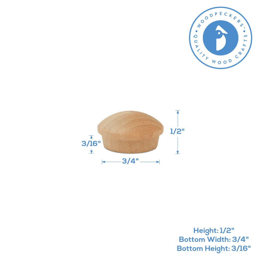 Maple Button Plug, Standard, 3/4"
