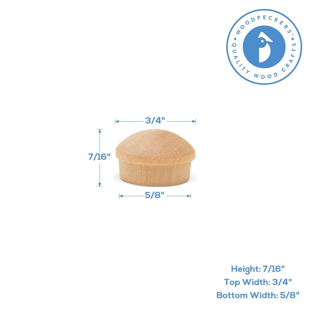 Maple Button Plug, Standard, 5/8"