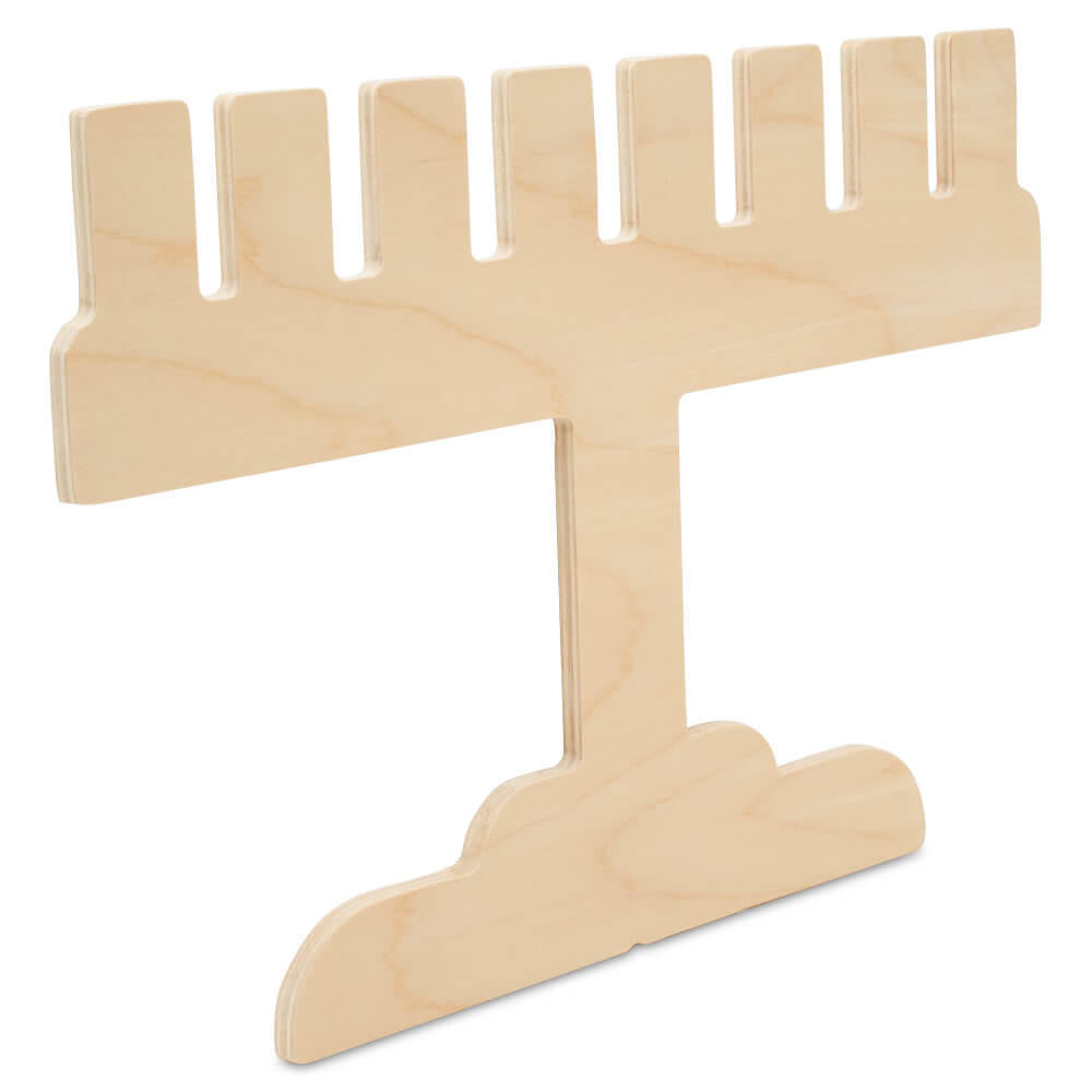 Menorah Cutout, Square, Large 12" x 7"