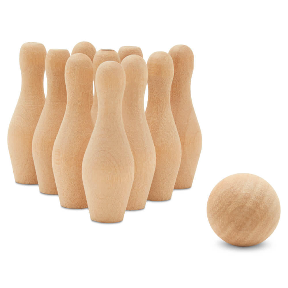 Woodpeckers Crafts Miniature Wood Bowling Pin, 1-1/2"