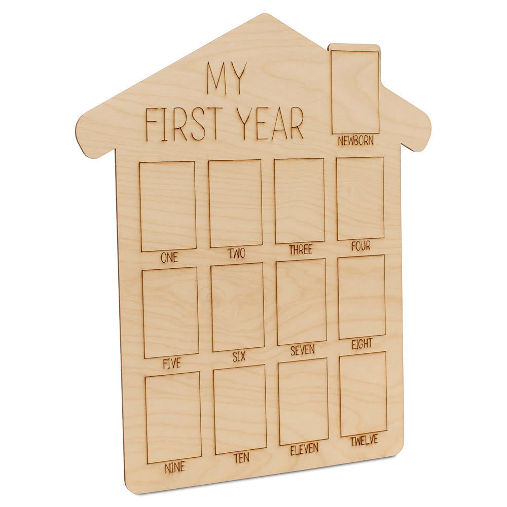 "My First Year" Baby Milestone Picture Frame, House Style