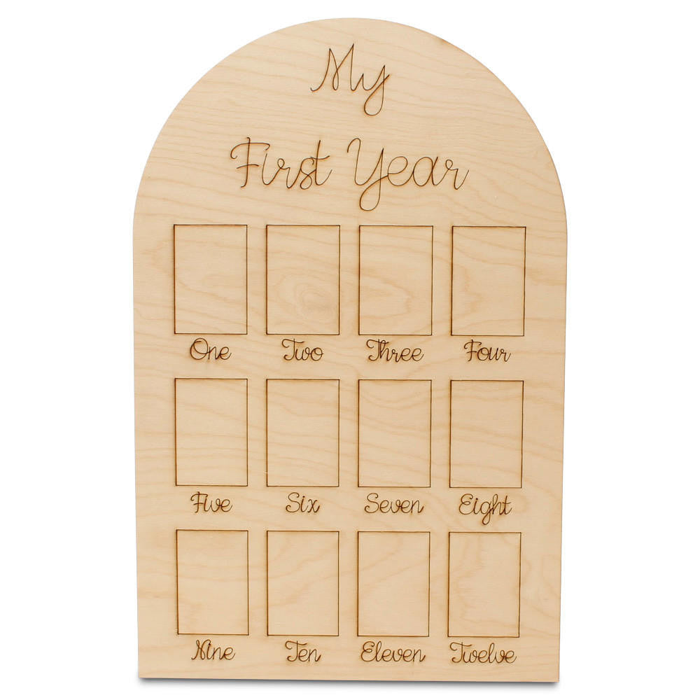 "My First Year" Baby Milestone Picture Frame, Oval Style