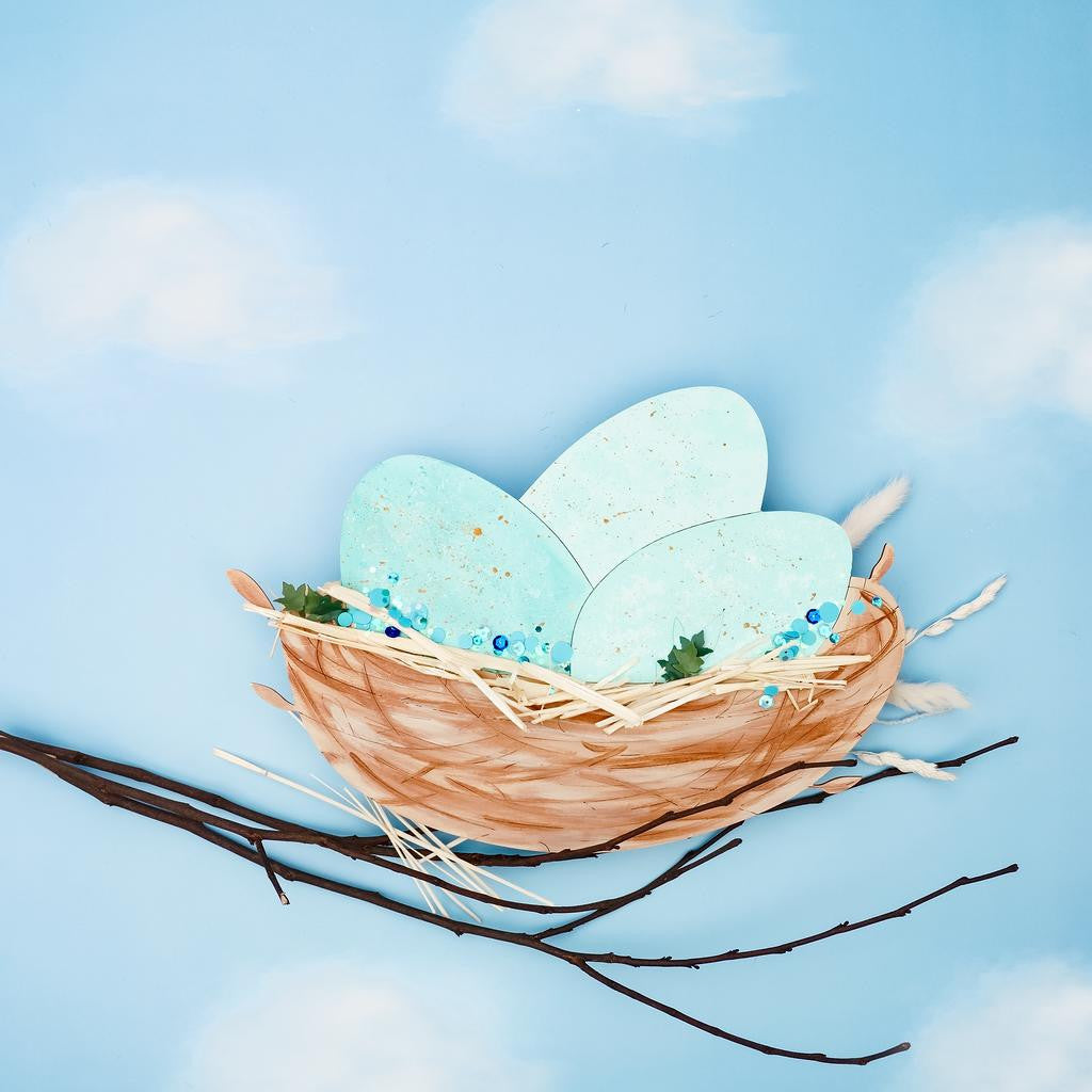 4" Nest with Eggs Cutout