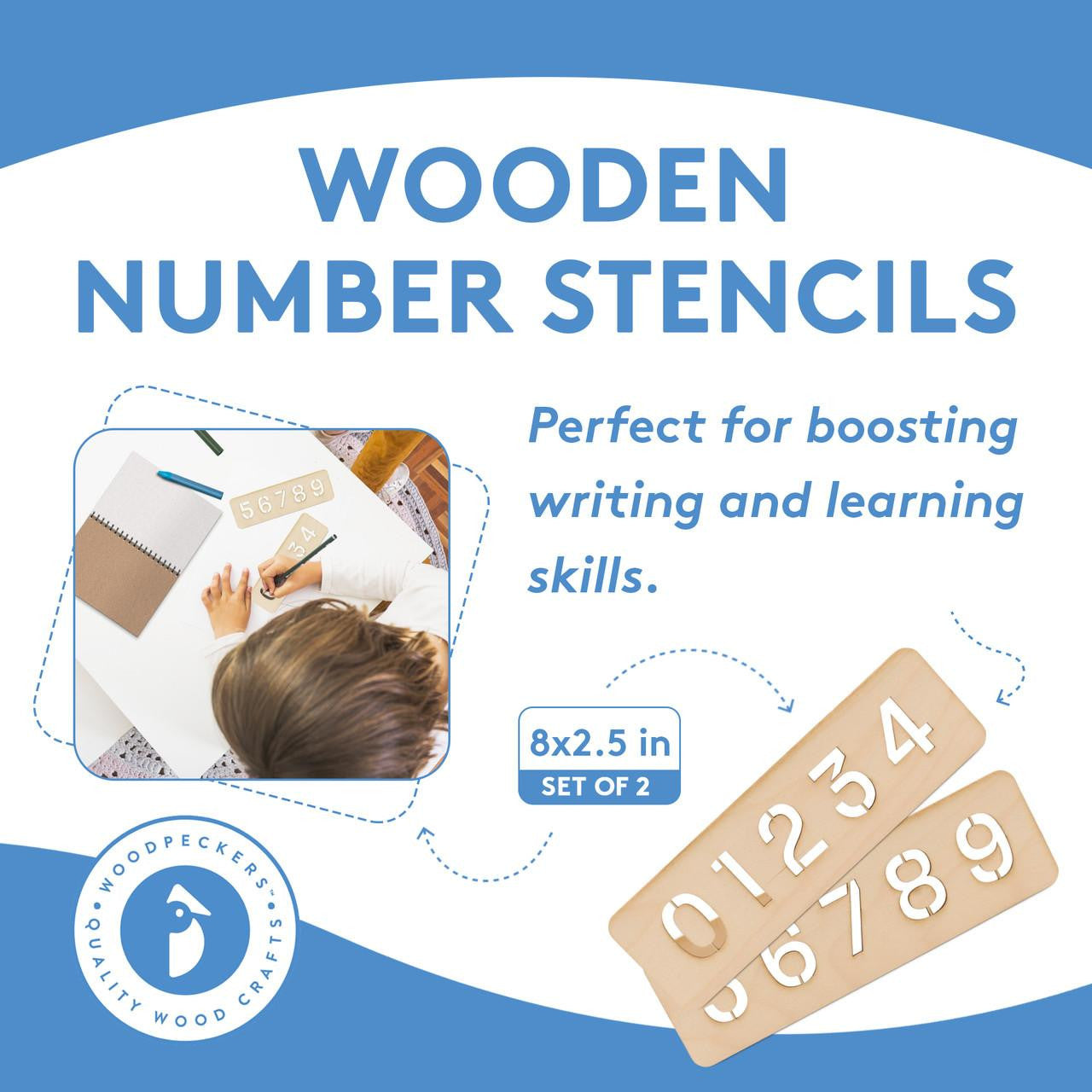 Woodpeckers Crafts Numbers Stencil