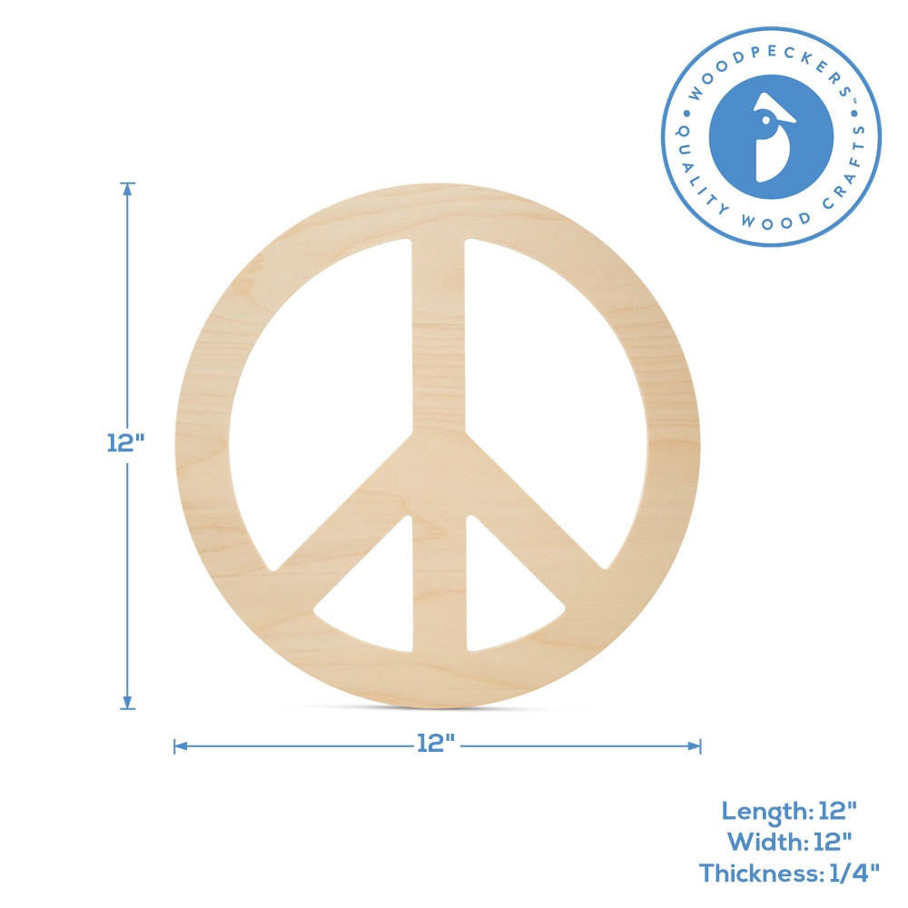 Woodpeckers Crafts Peace Cutout, 12”