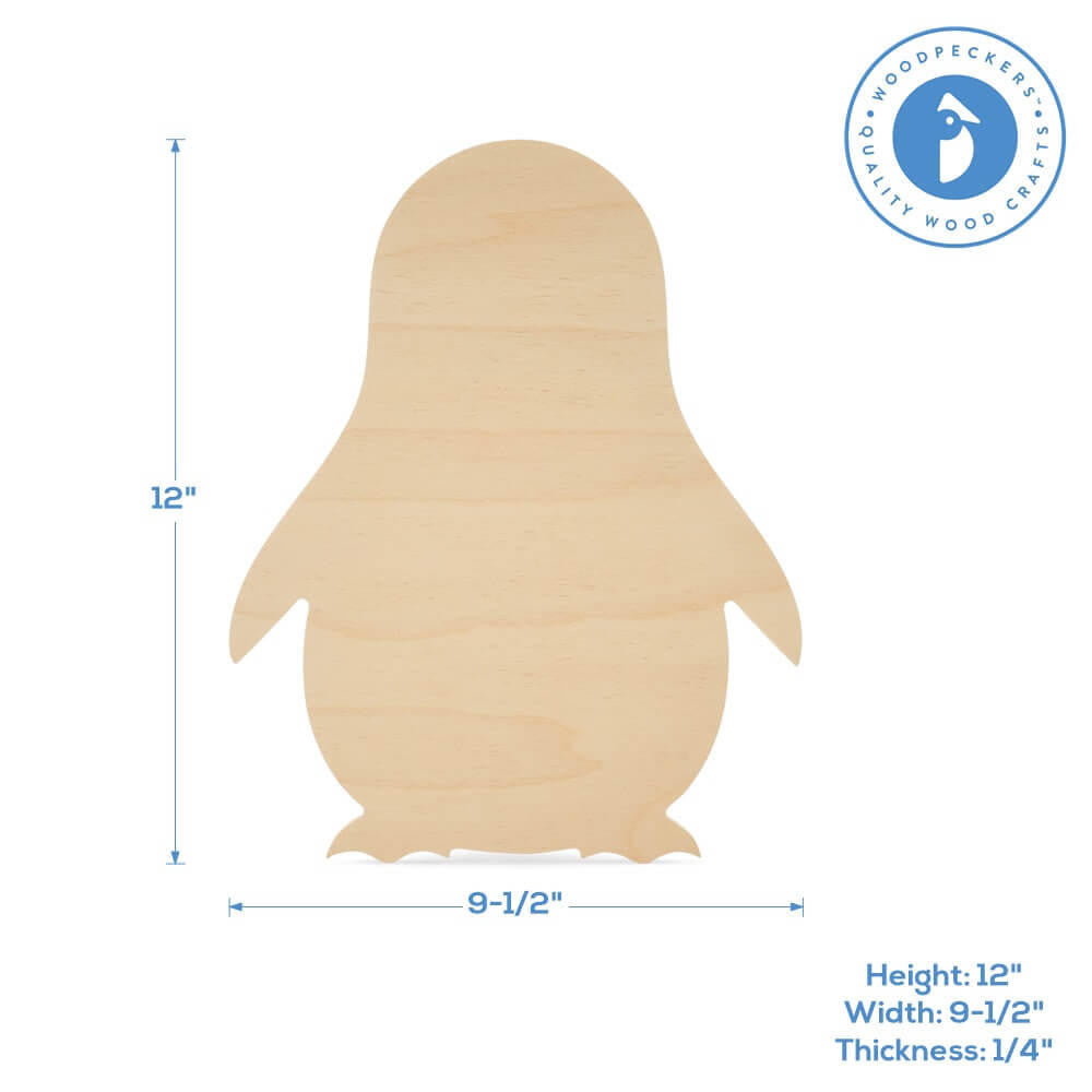 Woodpeckers Crafts Penguin Cutout Large 12" X 9-1/2"