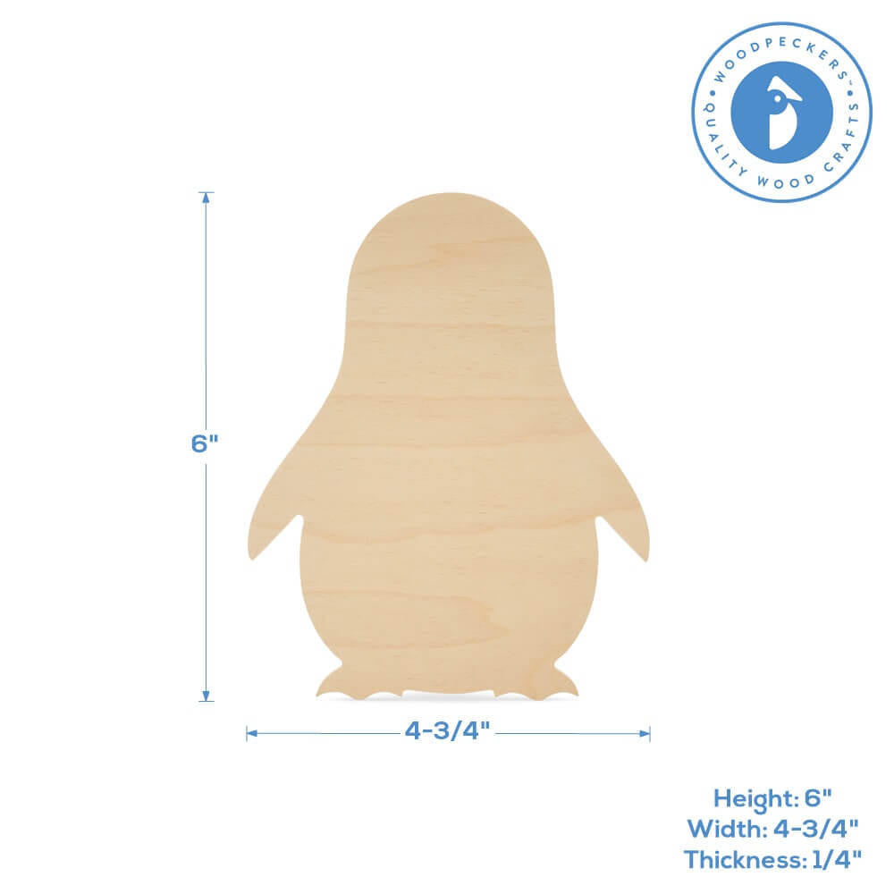 Woodpeckers Crafts Penguin Cutout Small 6" x 4-3/4"