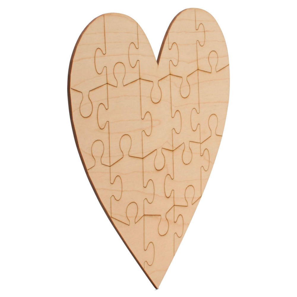4" Puzzle Heart Cutout