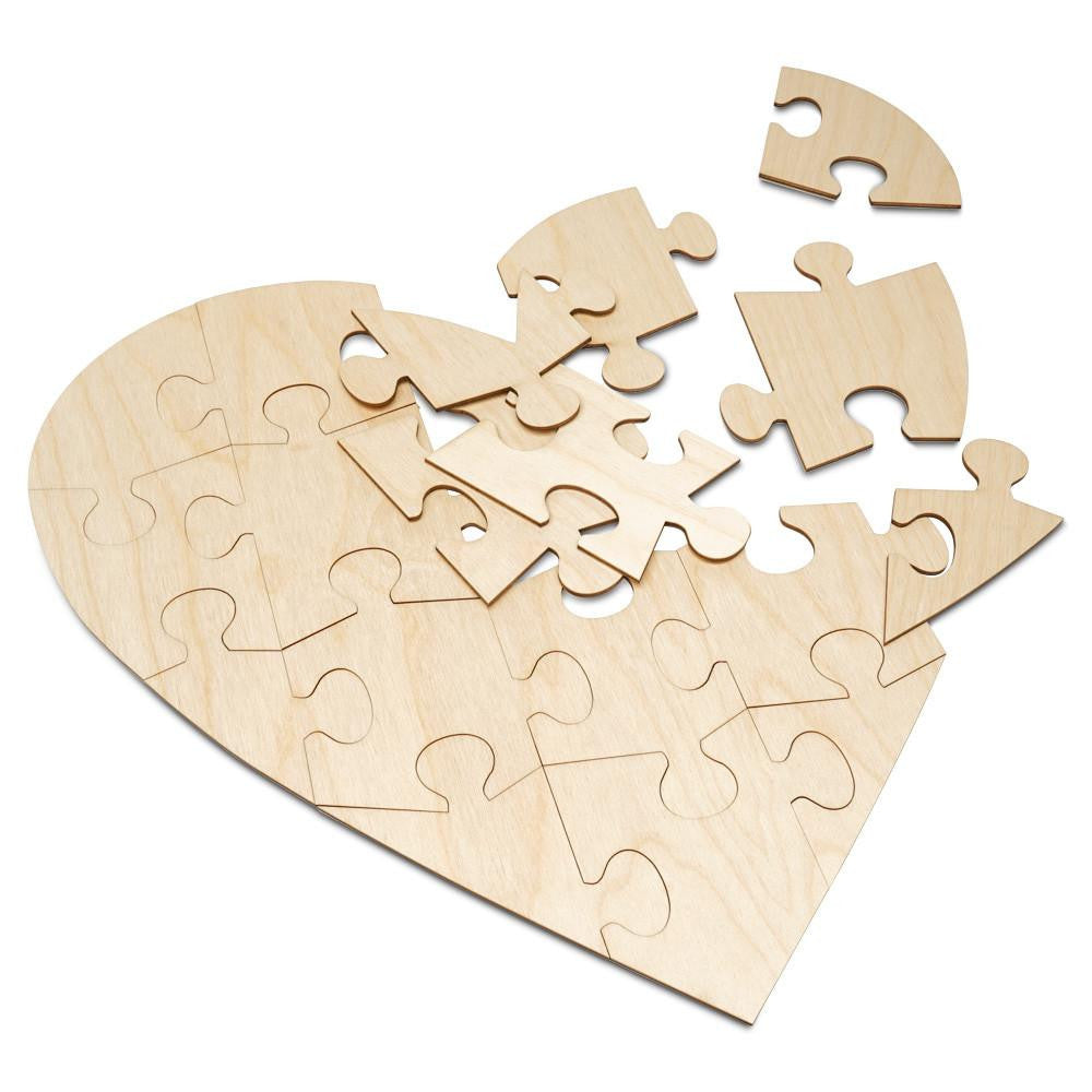 Woodpeckers Crafts Puzzle Heart