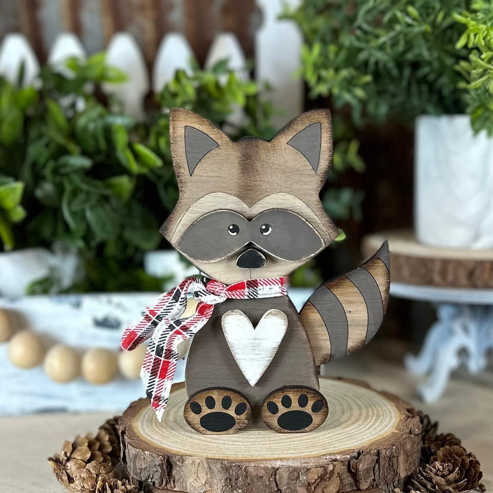 Woodpeckers Crafts Raccoon Shelf Sitter, by Pickitz