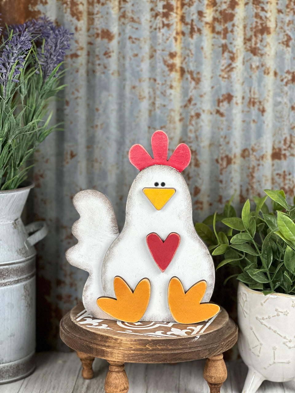 Rooster and Chicken shelf sitter by Pickitz