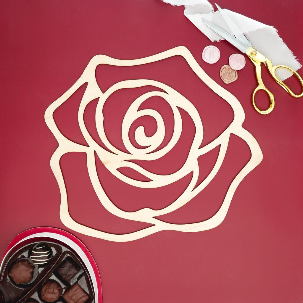 Rose Silhouette Cutout (for Coasters and Chargers)